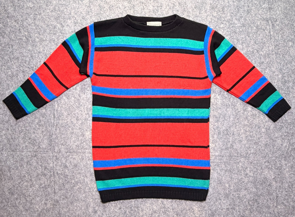 Vintage 90s Croquet Club Womens Acrylic Sweater Size Medium Made in USA Striped
